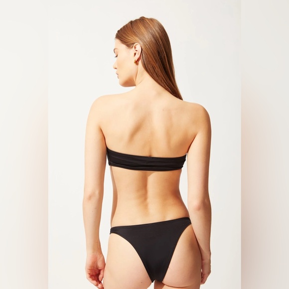 NWT Solid & Striped Annabelle Top in Black Strapless Tube Top Bikini Top - Picture 6 of 13